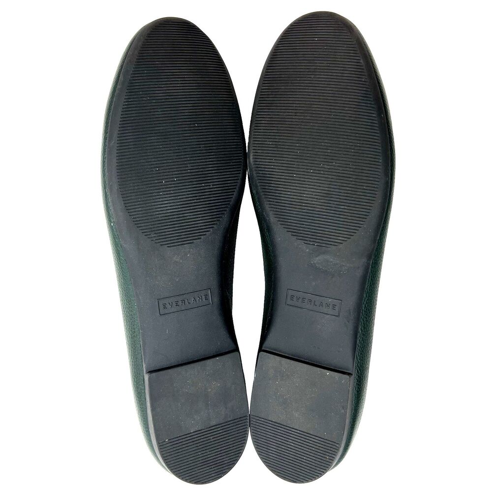 Everlane The Italian Leather Day Glove Flats Womens Size 8 Dark Green Shoes - Picture 12 of 14